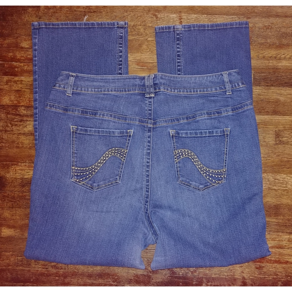 Lane Bryant slim boot genius fit blue denim jeans